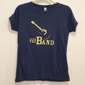 Gildan The Band graphic t-shirt, navy yellow, size XL fitting medium